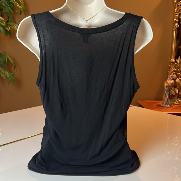🖤ANN TAYLOR BLACK WOVEN LAYERED FABRIC TOP SIZE MEDIUM PETITE🖤 - Picture 10 of 13